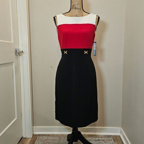 NWT  Talbots Multi-Color Sleeveless Sheath Dress Size 4 - Picture 1 of 6